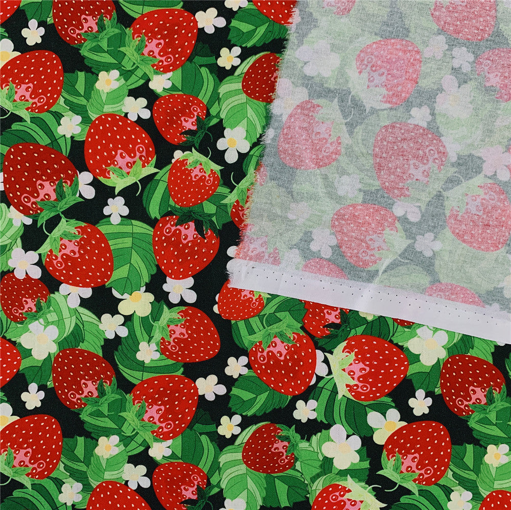 Cool summer fruit strawberry Cotton Fabric Sewing Material Needlework Diy