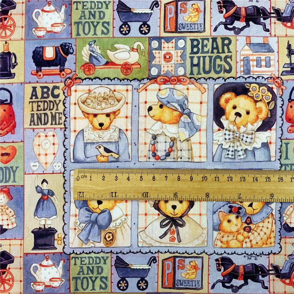 Teddy bear Plain cotton fabric for Sewing Quilting Accessories DIY Patchwork Material