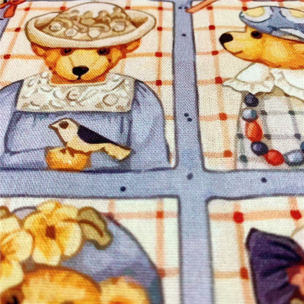 Teddy bear Plain cotton fabric for Sewing Quilting Accessories DIY Patchwork Material