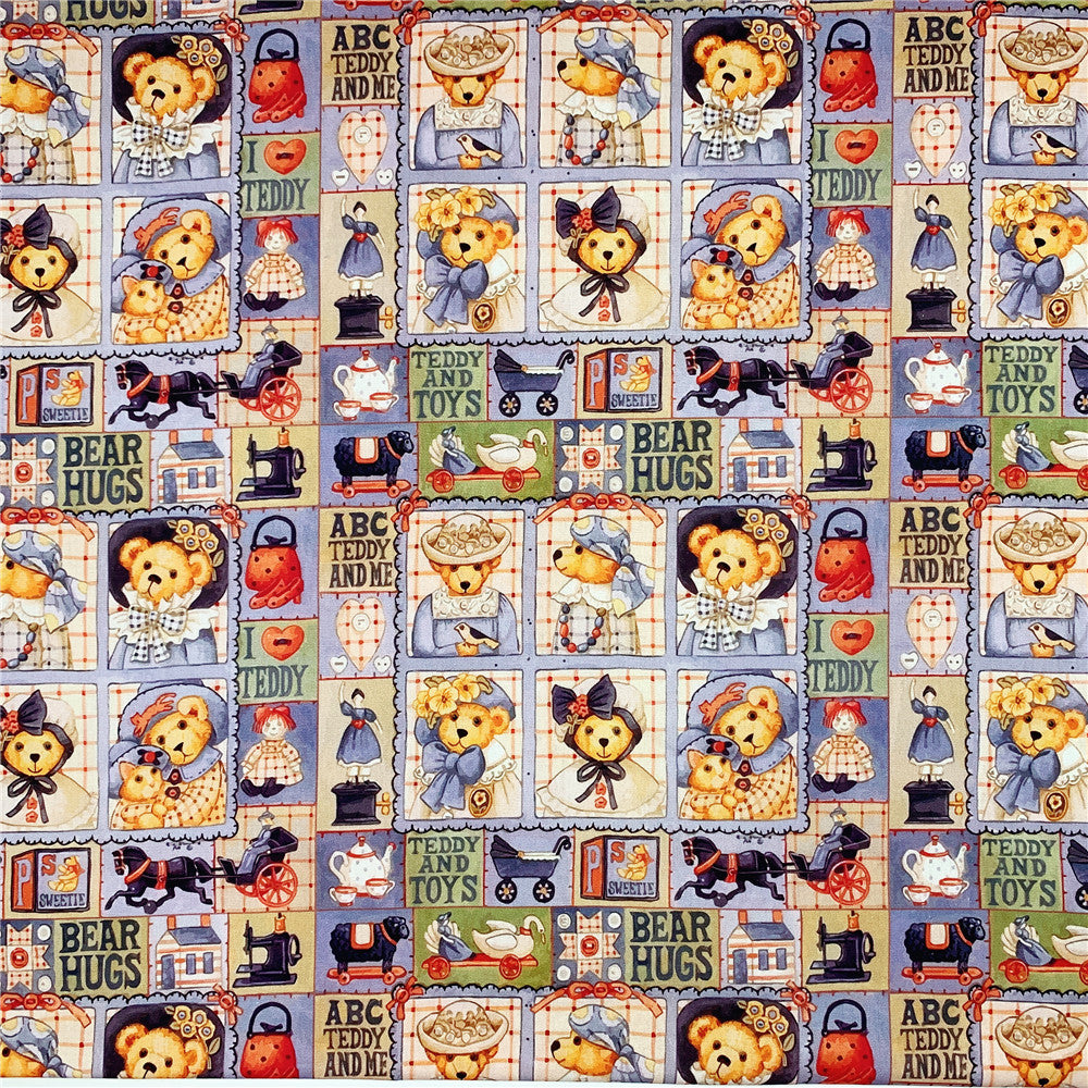 Teddy bear Plain cotton fabric for Sewing Quilting Accessories DIY Patchwork Material