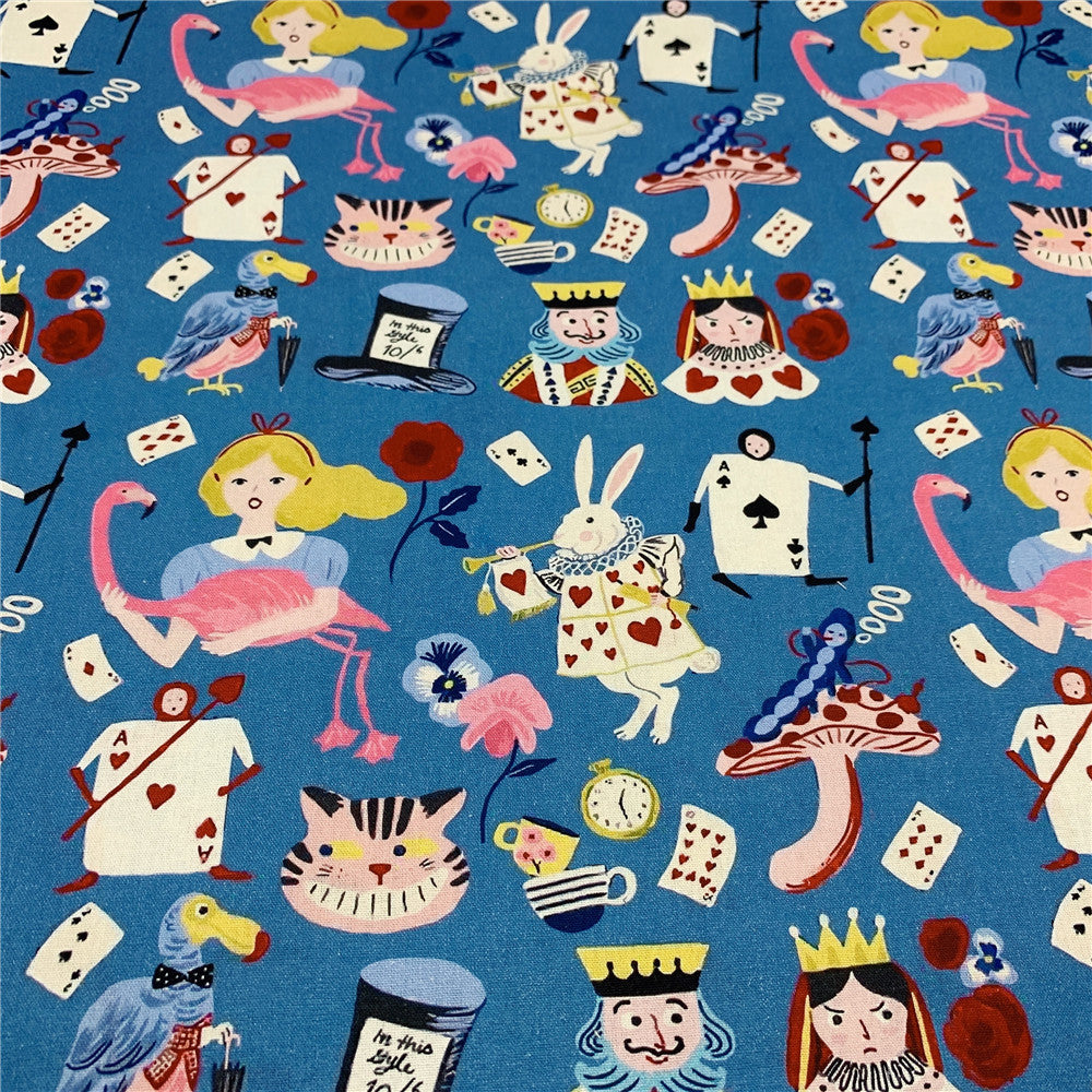 Cartoon Poker Alice 100% Cotton Fabric Material Patchwork Sewing Fabrics Quilt Needlework DIY Material