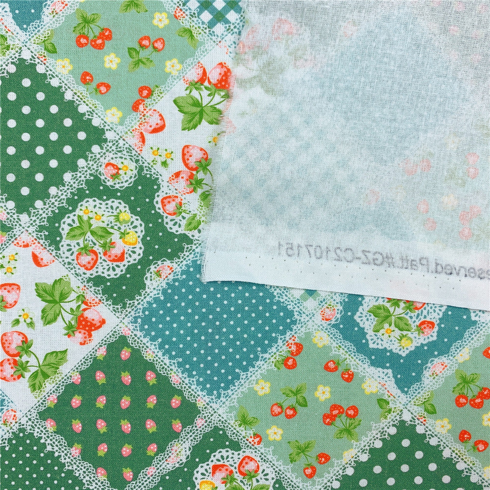Retro pastoral style strawberry lace print 100% cotton printed fabric diy sewing fabric handmade