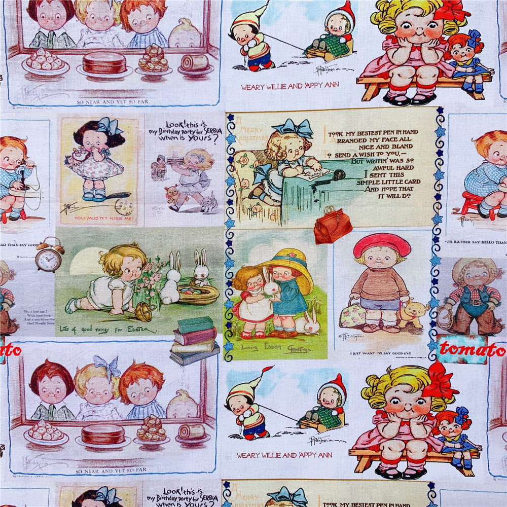Vintage Tomato Doll Cute Girl Cotton Fabric Sewing Quilting DIY Needlework Material