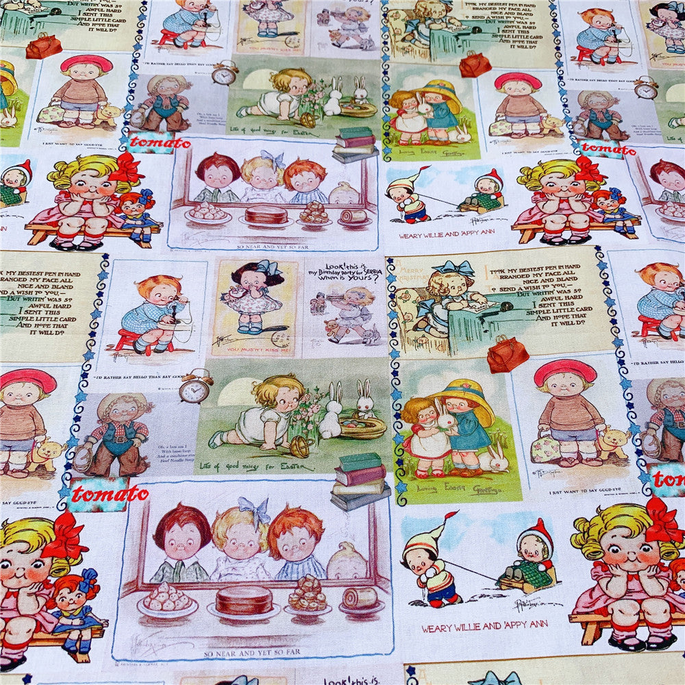 Vintage Tomato Doll Cute Girl Cotton Fabric Sewing Quilting DIY Needlework Material