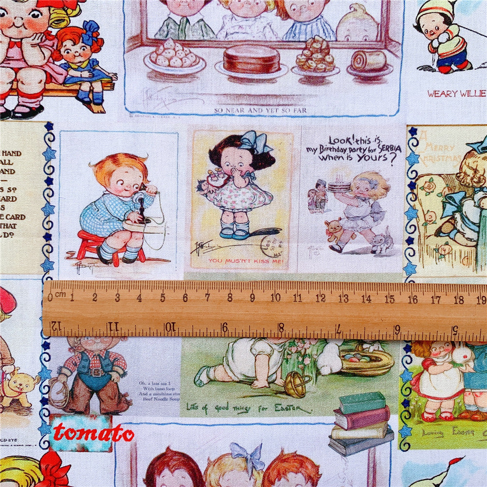 Vintage Tomato Doll Cute Girl Cotton Fabric Sewing Quilting DIY Needlework Material