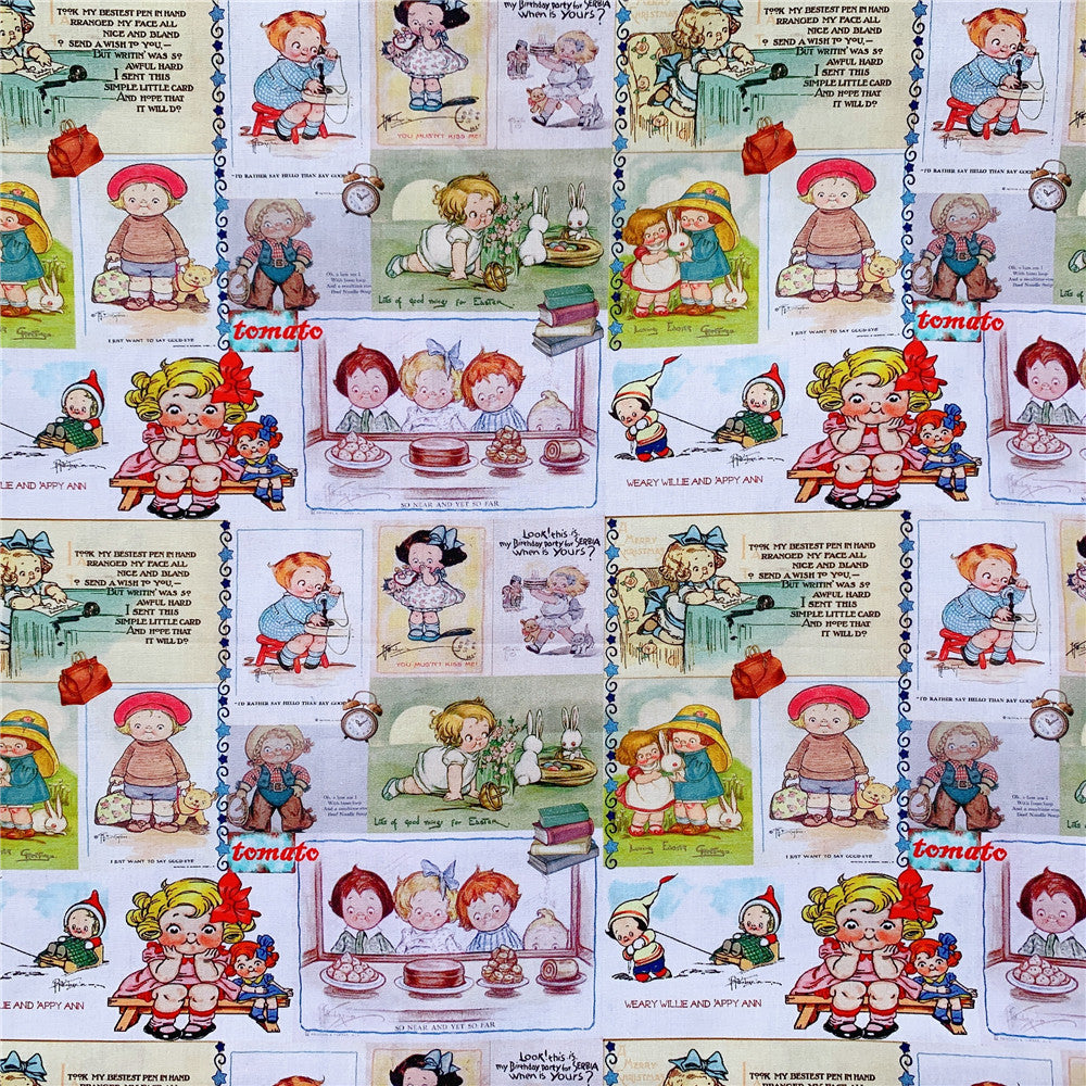 Vintage Tomato Doll Cute Girl Cotton Fabric Sewing Quilting DIY Needlework Material