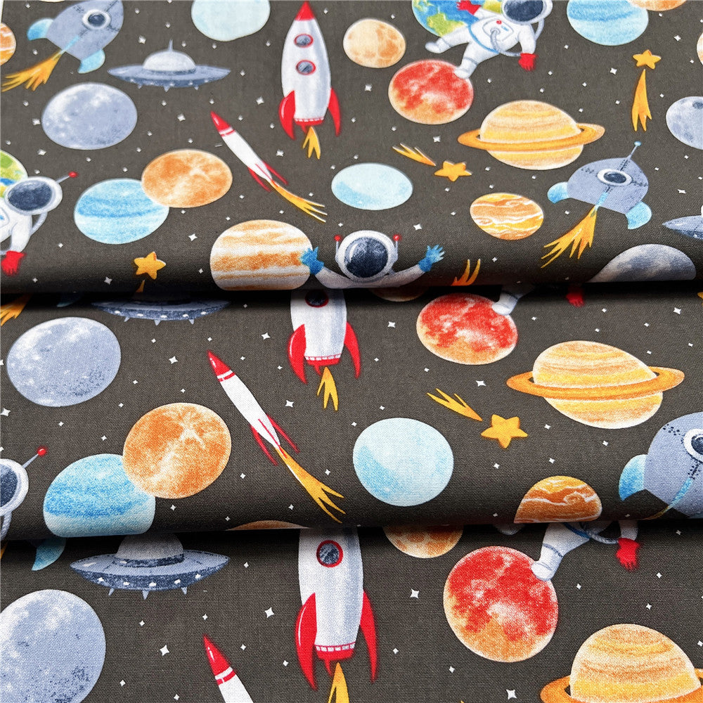 Star earth astronaut 100% cotton fabric ,Patchwork Cloth,DIY Sewing Quilting Materiai