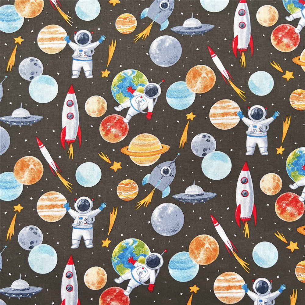 Star earth astronaut 100% cotton fabric ,Patchwork Cloth,DIY Sewing Quilting Materiai