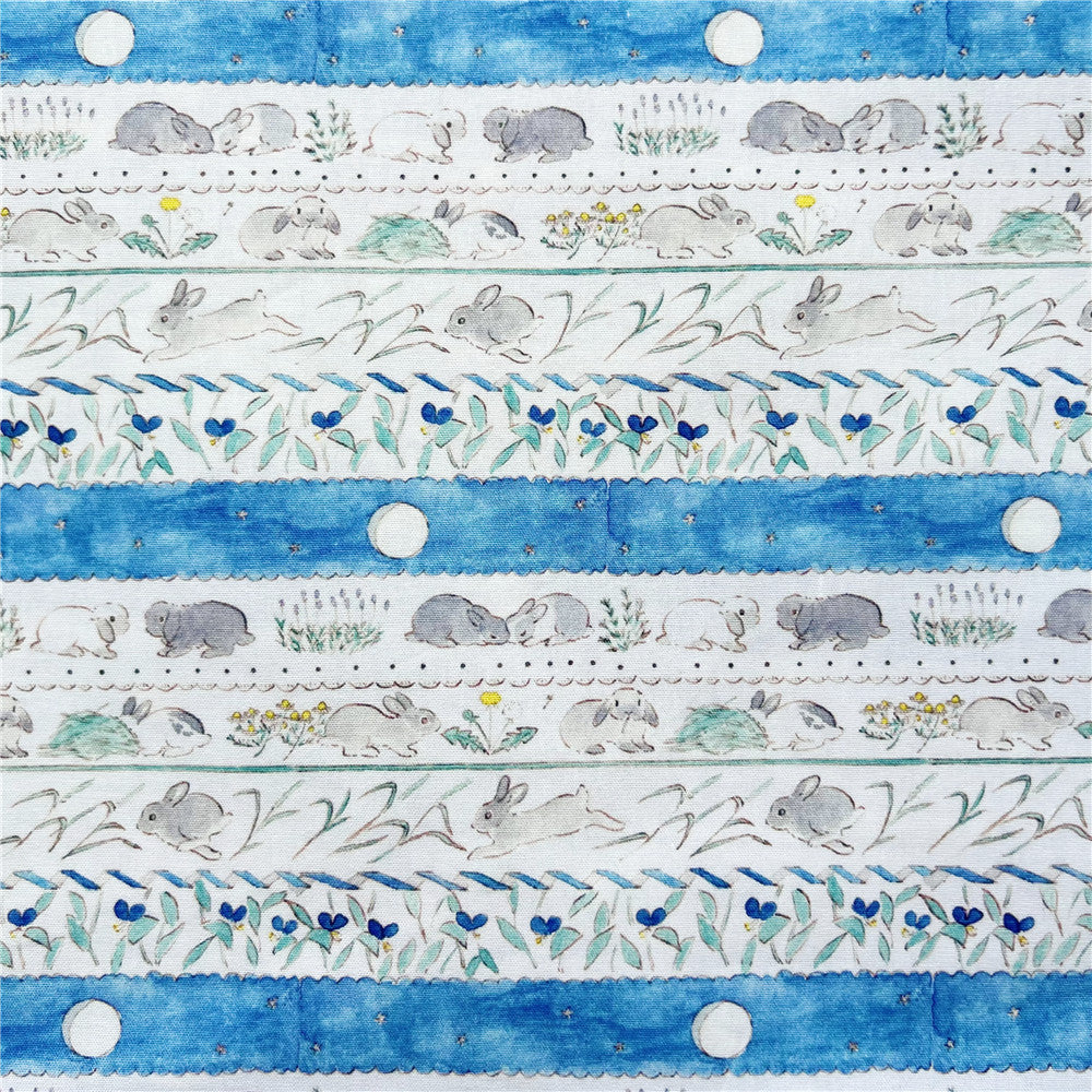 Horizontal bar cute rabbit cotton fabric for Sewing Quilting Accessories DIY girl Sheet Pillowcase Patchwork Material