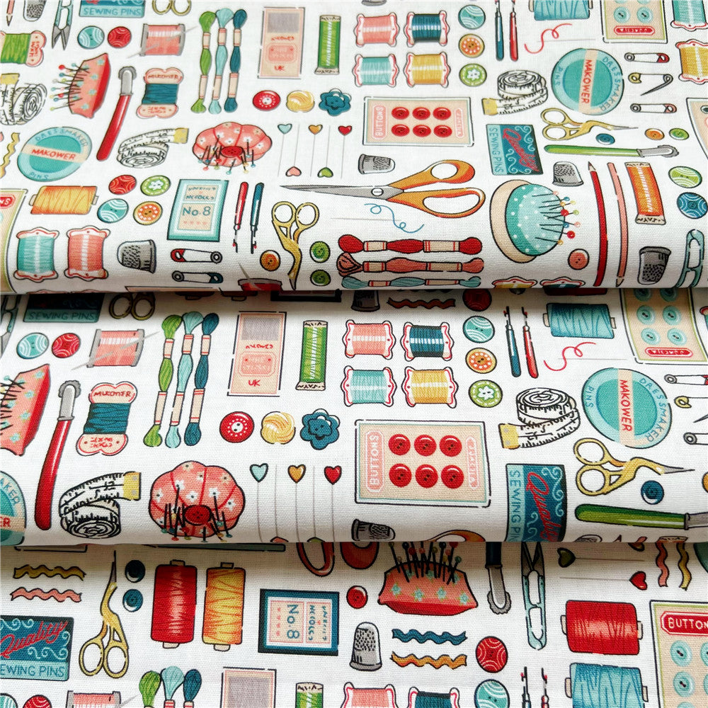 Scissor Pin Coil Button cotton fabric Patchwork Sewing Quilting diy woman shirt bedding clothing handmade Material