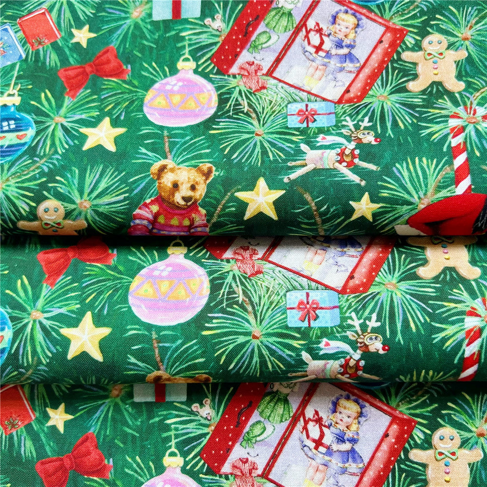 Retro Showa Christmas Animal Cotton Fabric Baby Christmas Dress Children Fabric Handmade DIY Fabric