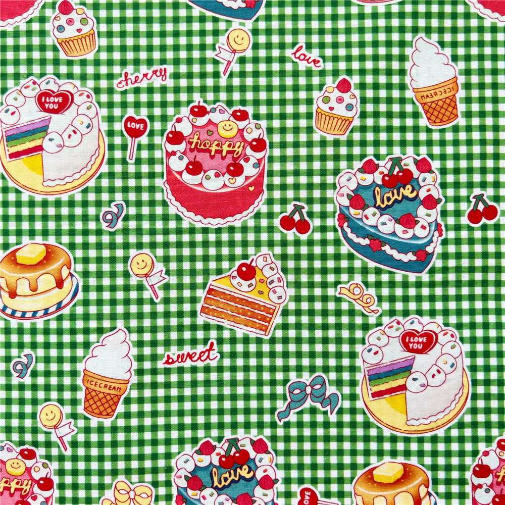 Cartoon Cake, ice cream, candy cotton plain fabric children's dress diy handmade lolita dress material