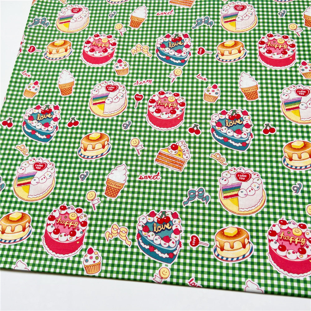 Cartoon Cake, ice cream, candy cotton plain fabric children's dress diy handmade lolita dress material