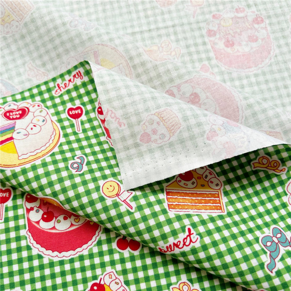 Cartoon Cake, ice cream, candy cotton plain fabric children's dress diy handmade lolita dress material