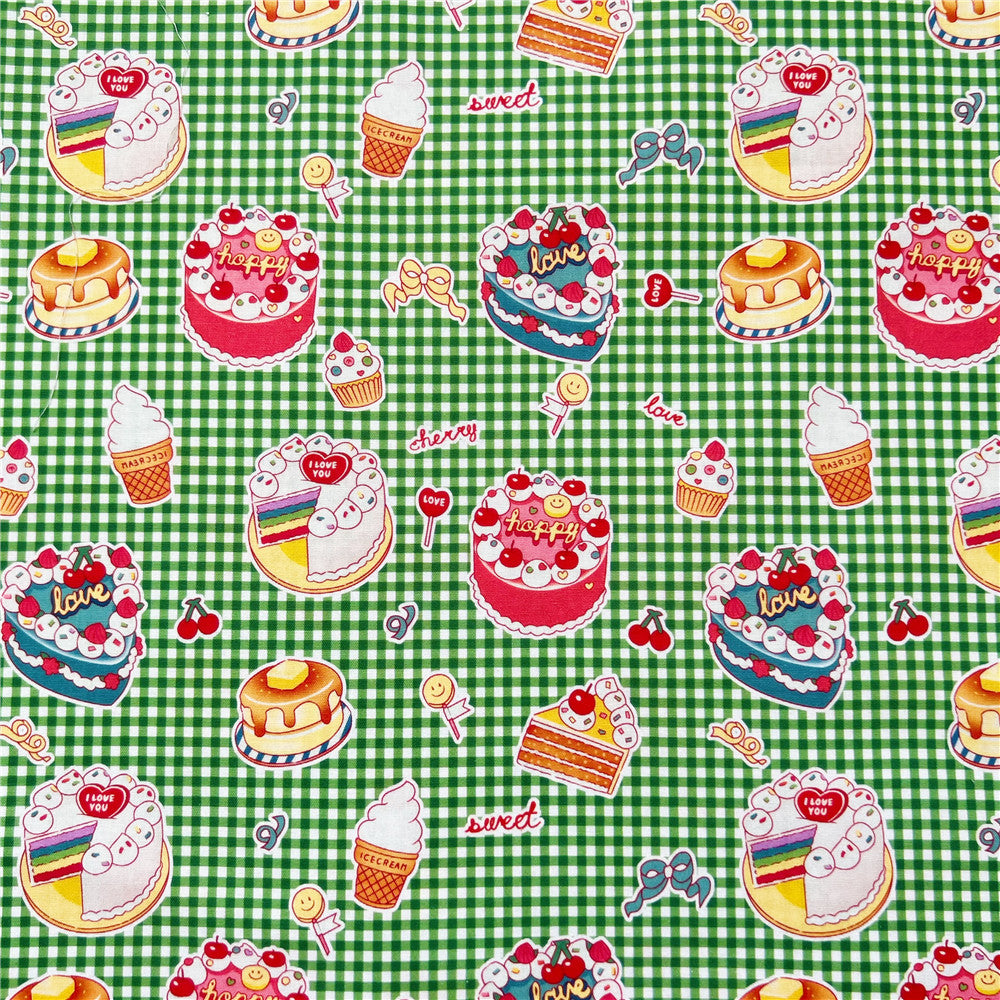 Cartoon Cake, ice cream, candy cotton plain fabric children's dress diy handmade lolita dress material