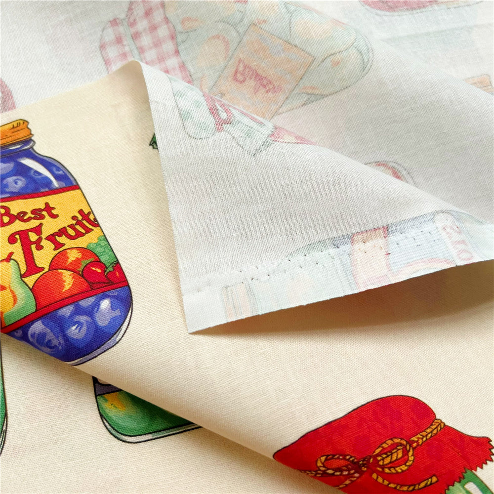 Canned fruit Fruit jam cotton fabric for Sewing Quilting Accessories DIY Tablecloth decoration Pillowcase Material