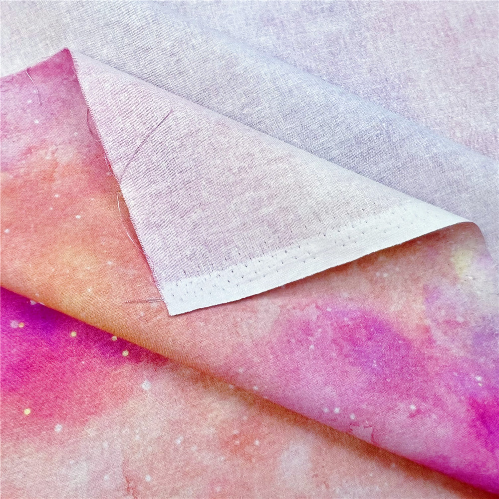 Cotton Fabric Orange and purple fantasy Halo dyeing Sewing Cloth baby Dress Clothing Textile Tissue Patchwork Mask headscarf
