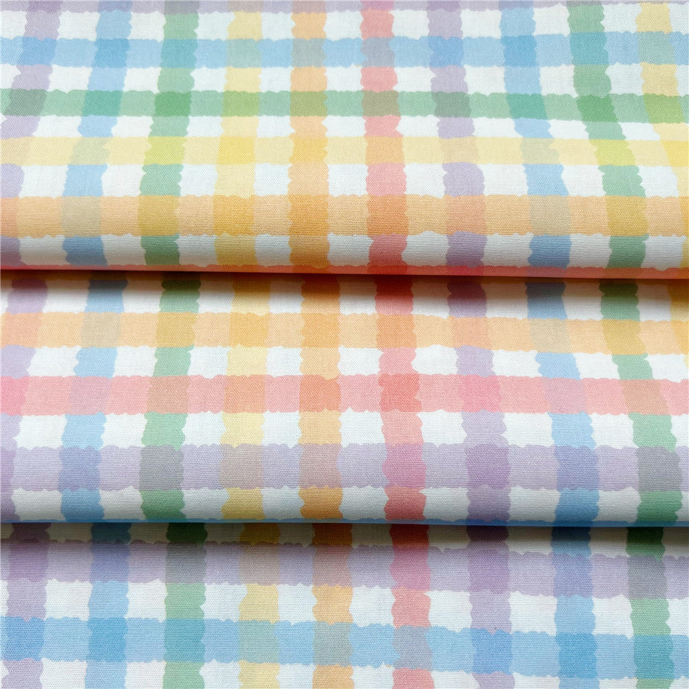 Rainbow Wave Dot Stripe Wave Geometry Cotton Plain Fabric Shirt Dress Handmade Baby Clothing Bag Needlework Patchwork Material