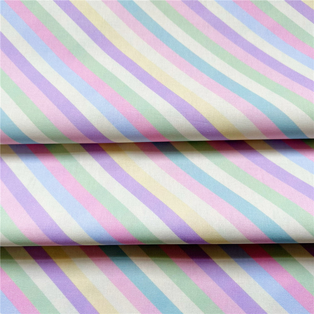 Rainbow Wave Dot Stripe Wave Geometry Cotton Plain Fabric Shirt Dress Handmade Baby Clothing Bag Needlework Patchwork Material