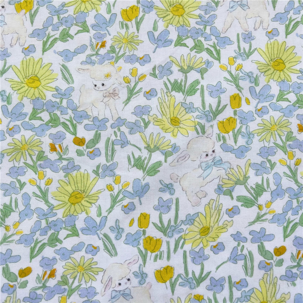 Cartoon Summer Lamb Cartoon Plain Weave 100% Cotton Fabric DIY Quilting Needlework Material Sewing Dress Kids Clothes Fabrics