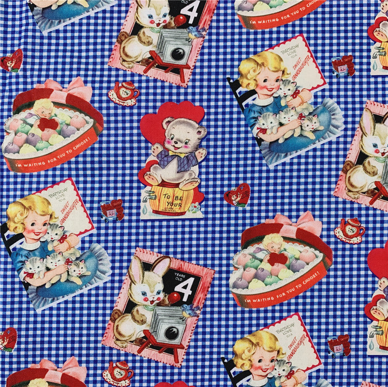 Vintage Lolita Cat doll candy box Cotton Fabric Plain cotton fabric Material Patchwork Cloth Tissue