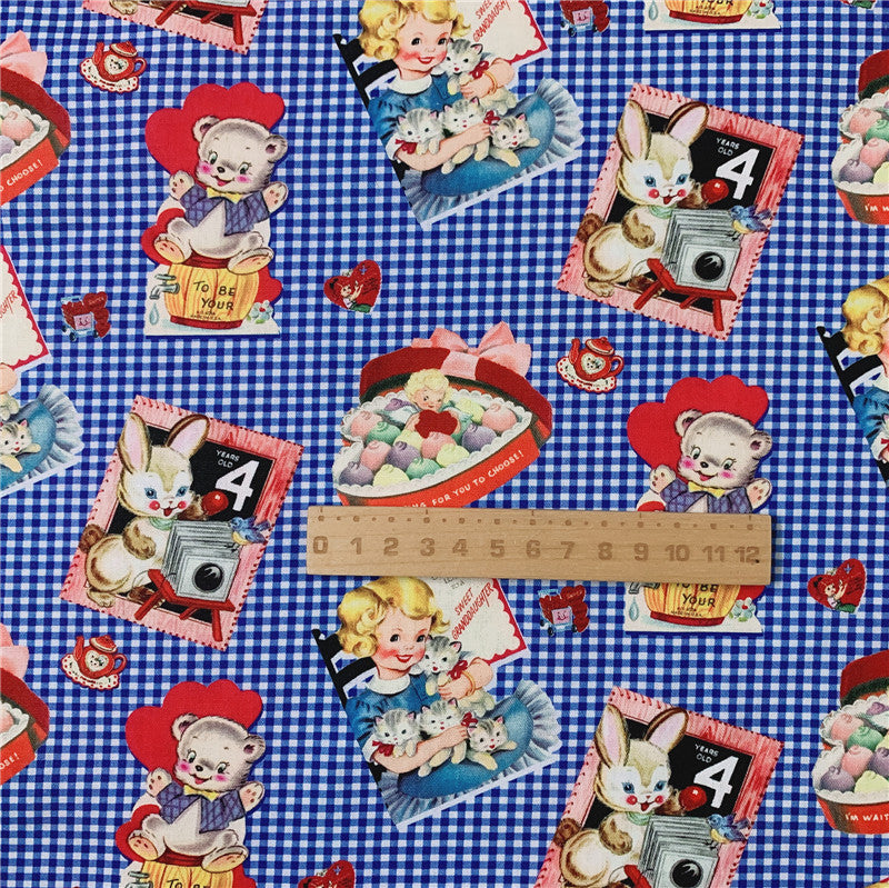 Vintage Lolita Cat doll candy box Cotton Fabric Plain cotton fabric Material Patchwork Cloth Tissue