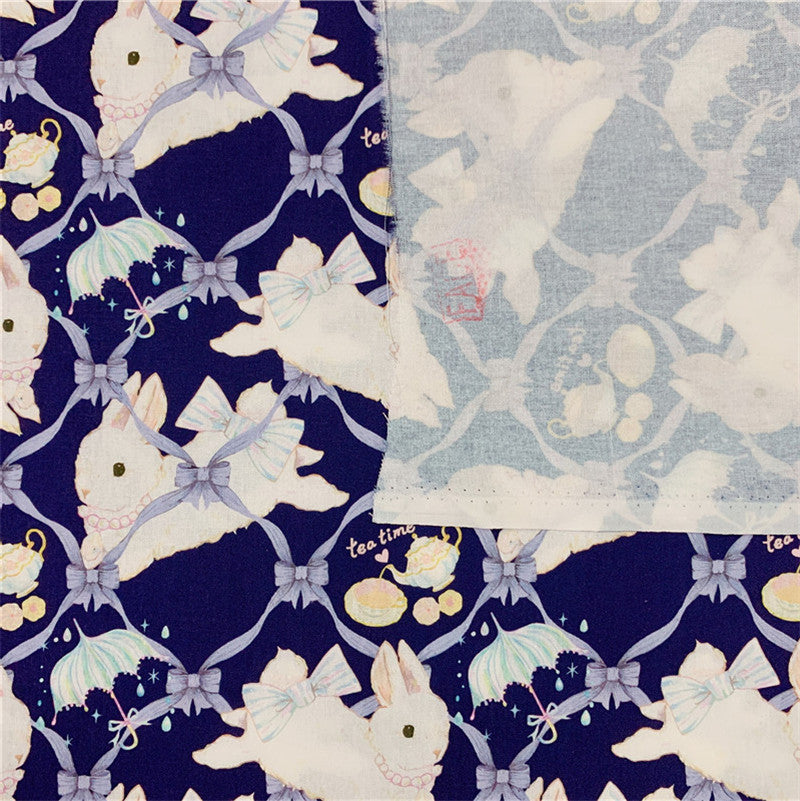 Blue Rabbit Easter Plain cotton fabric  for Tissue Kids Home Textile Patchwork Cloth DIY Sewing Quilting material