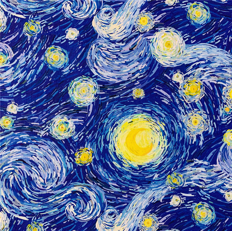 100% Cotton Fabric 50x110cm world masterpiece Printed Cotton Fabric DIY Patchwork Textile