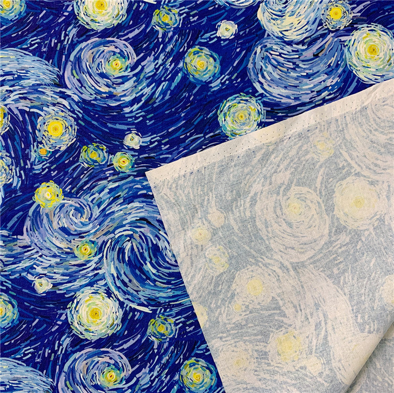 100% Cotton Fabric 50x110cm world masterpiece Printed Cotton Fabric DIY Patchwork Textile