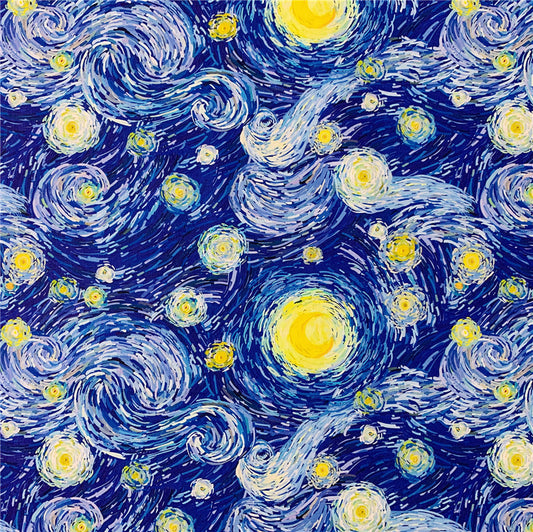 100% Cotton Fabric 50x110cm world masterpiece Printed Cotton Fabric DIY Patchwork Textile