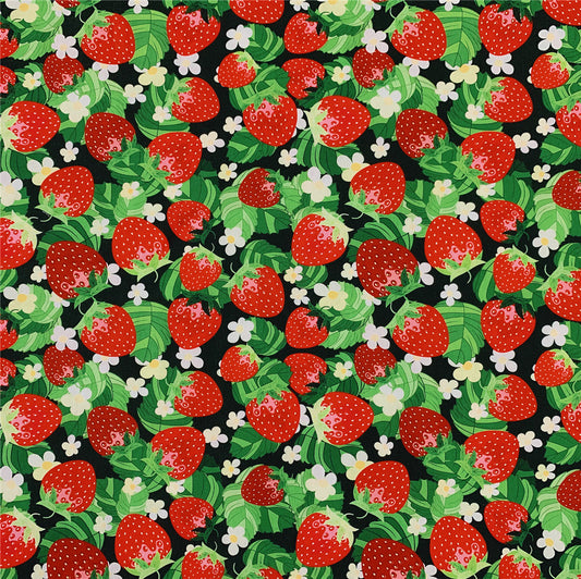 Cool summer fruit strawberry Cotton Fabric  Sewing Material Needlework Diy