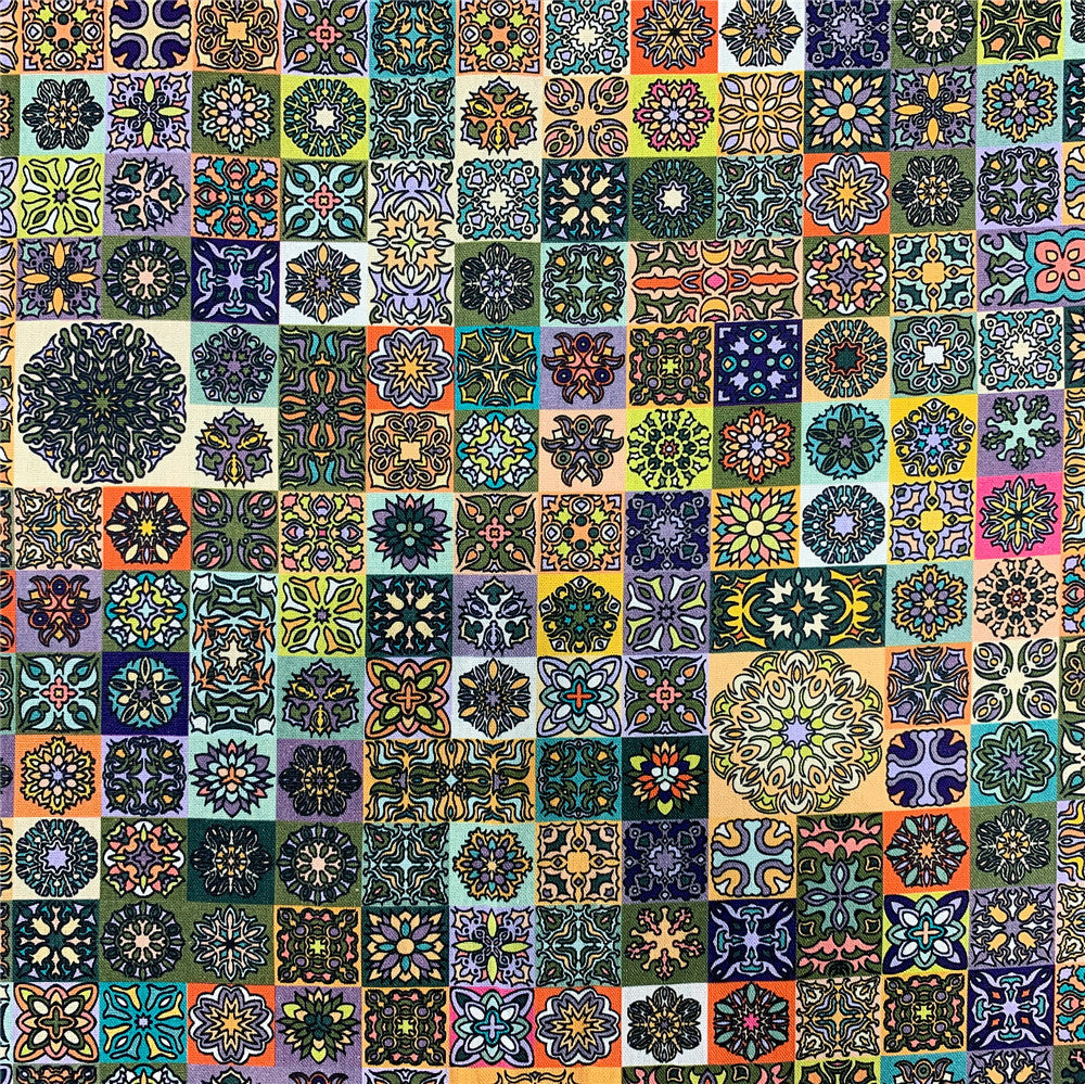 mosque church glass art romantic flowers Cotton Fabrics Patchwork Quilting Material Accessories DIY Sewing Handmade Tissus