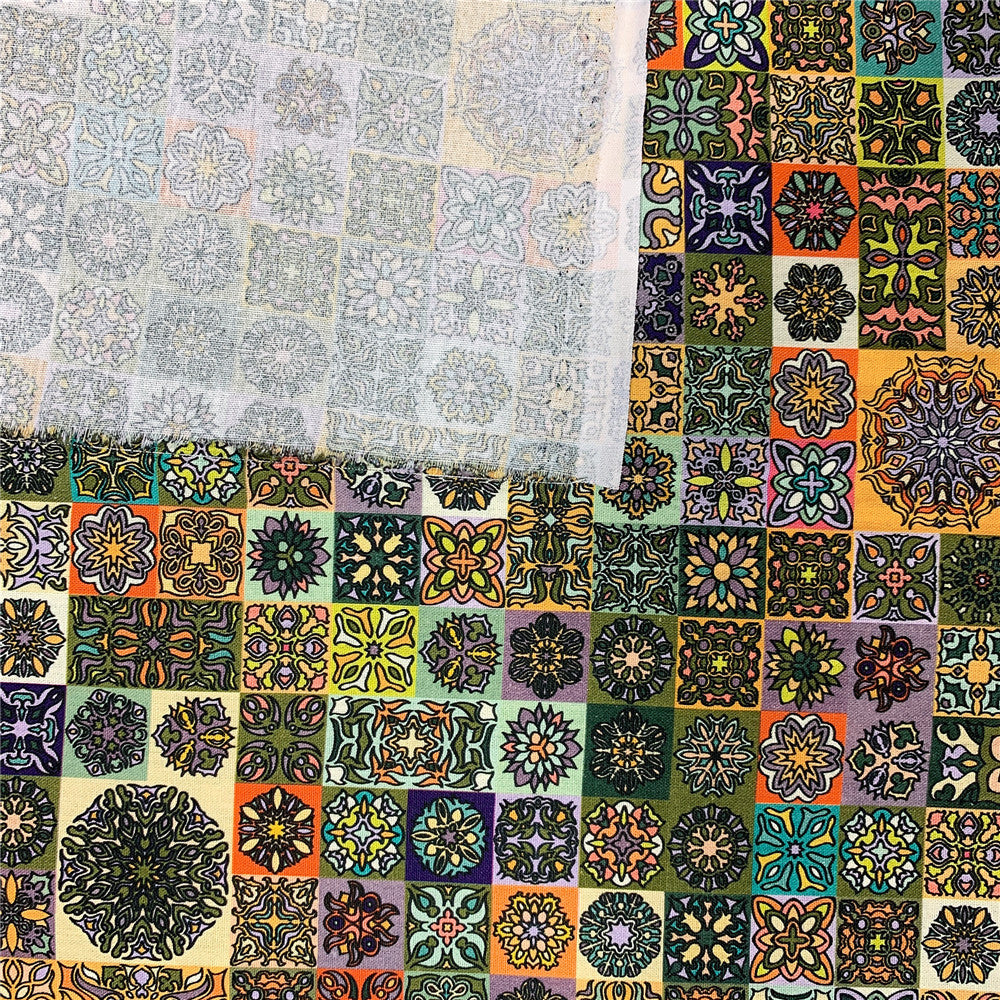 mosque church glass art romantic flowers Cotton Fabrics Patchwork Quilting Material Accessories DIY Sewing Handmade Tissus