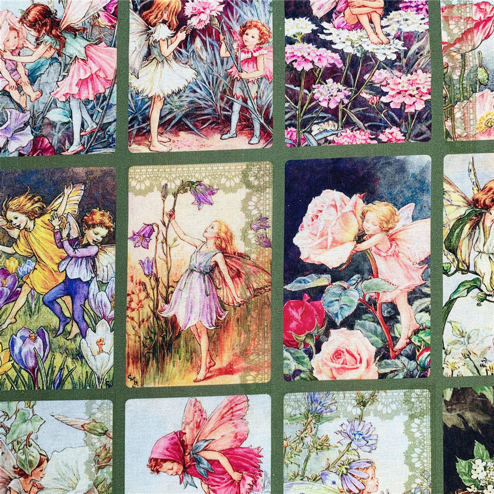 Vintage butterfly fairy Cotton Fabric Sewing Quilting Patchwork Needlework Handmade DIY Material