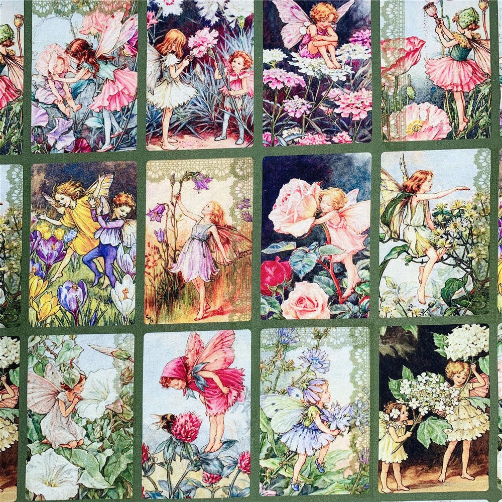 Vintage butterfly fairy Cotton Fabric Sewing Quilting Patchwork Needlework Handmade DIY Material