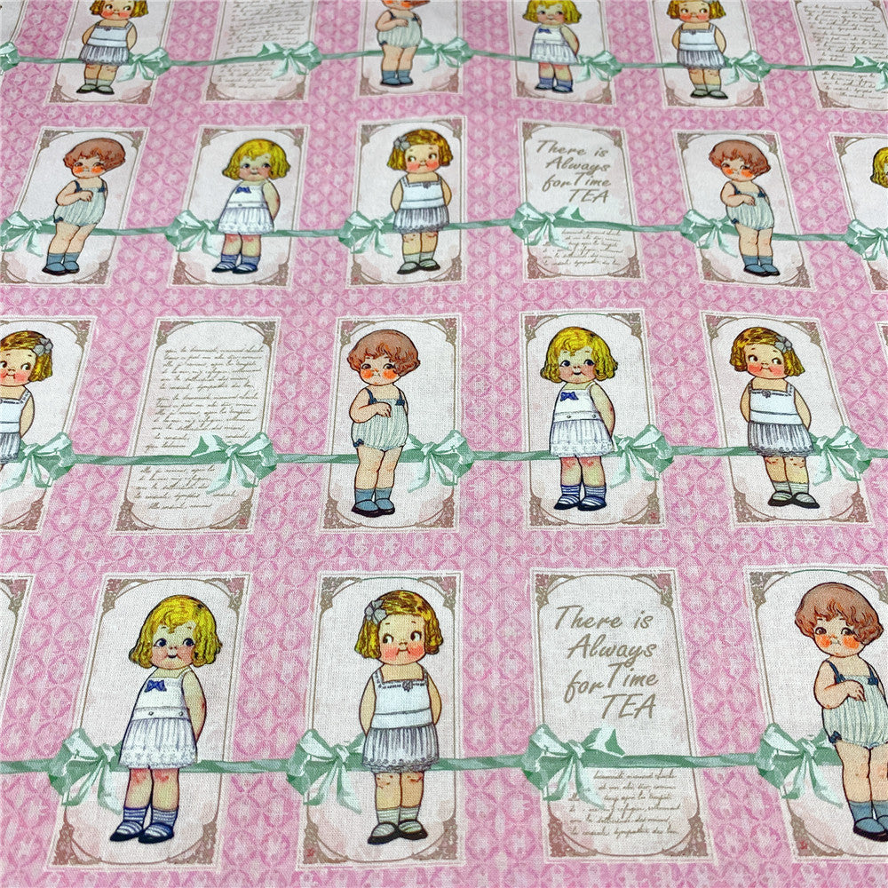 Vintage Doll Girl Fabric,Dolly dingle doll,Cotton Fabric,43Inch X 1/2Yard