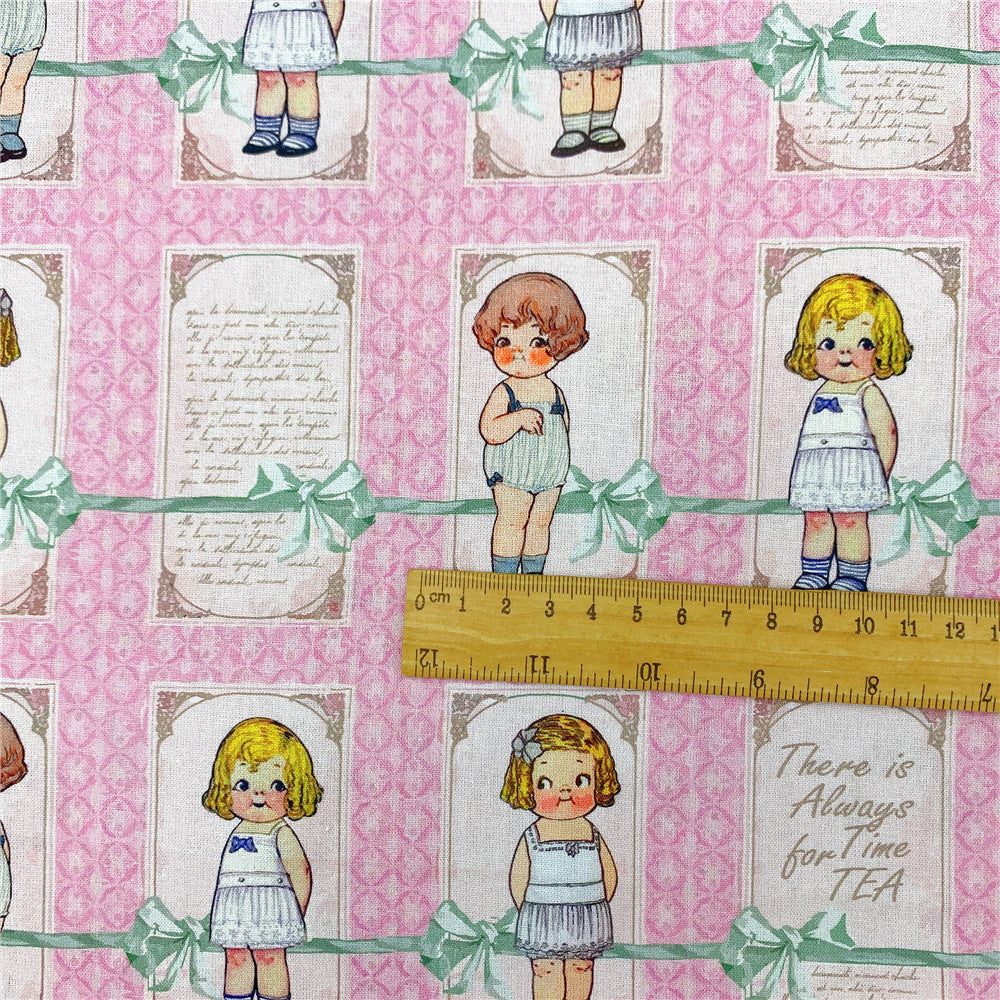 Vintage Doll Girl Fabric,Dolly dingle doll,Cotton Fabric,43Inch X 1/2Yard