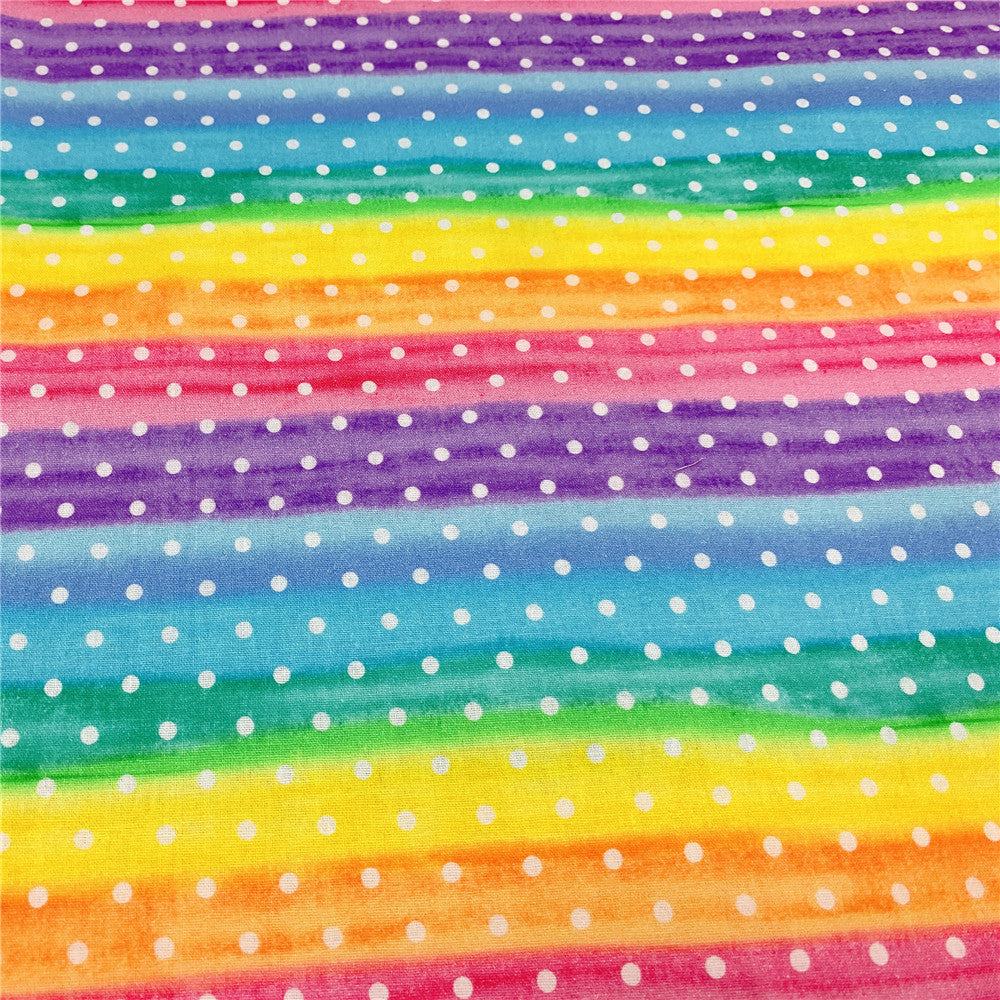 wide110cm Colorful Rainbow Polkadots Wave point 100% Cotton Fabric Patchwork Sewing Material Diy