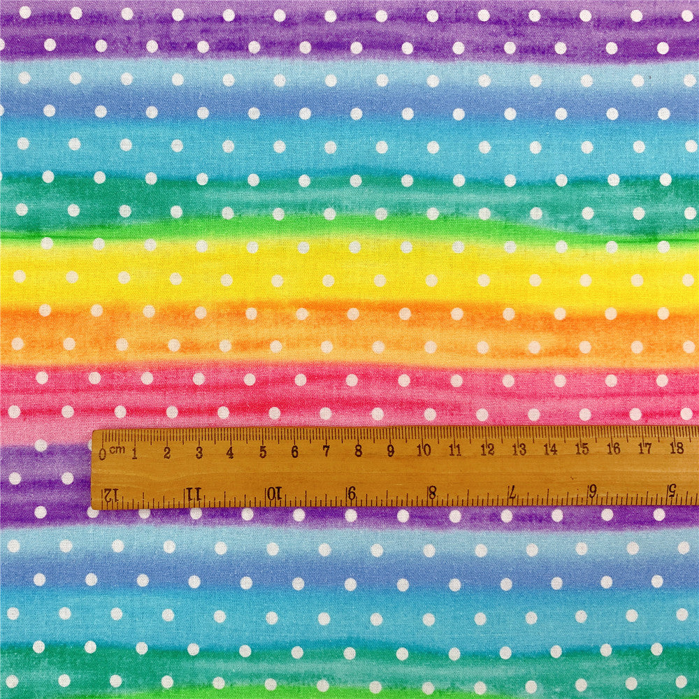 wide110cm Colorful Rainbow Polkadots Wave point 100% Cotton Fabric Patchwork Sewing Material Diy