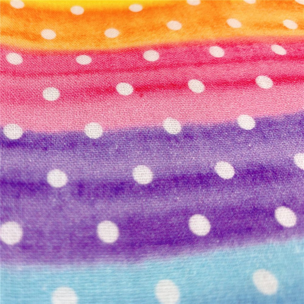 wide110cm Colorful Rainbow Polkadots Wave point 100% Cotton Fabric Patchwork Sewing Material Diy