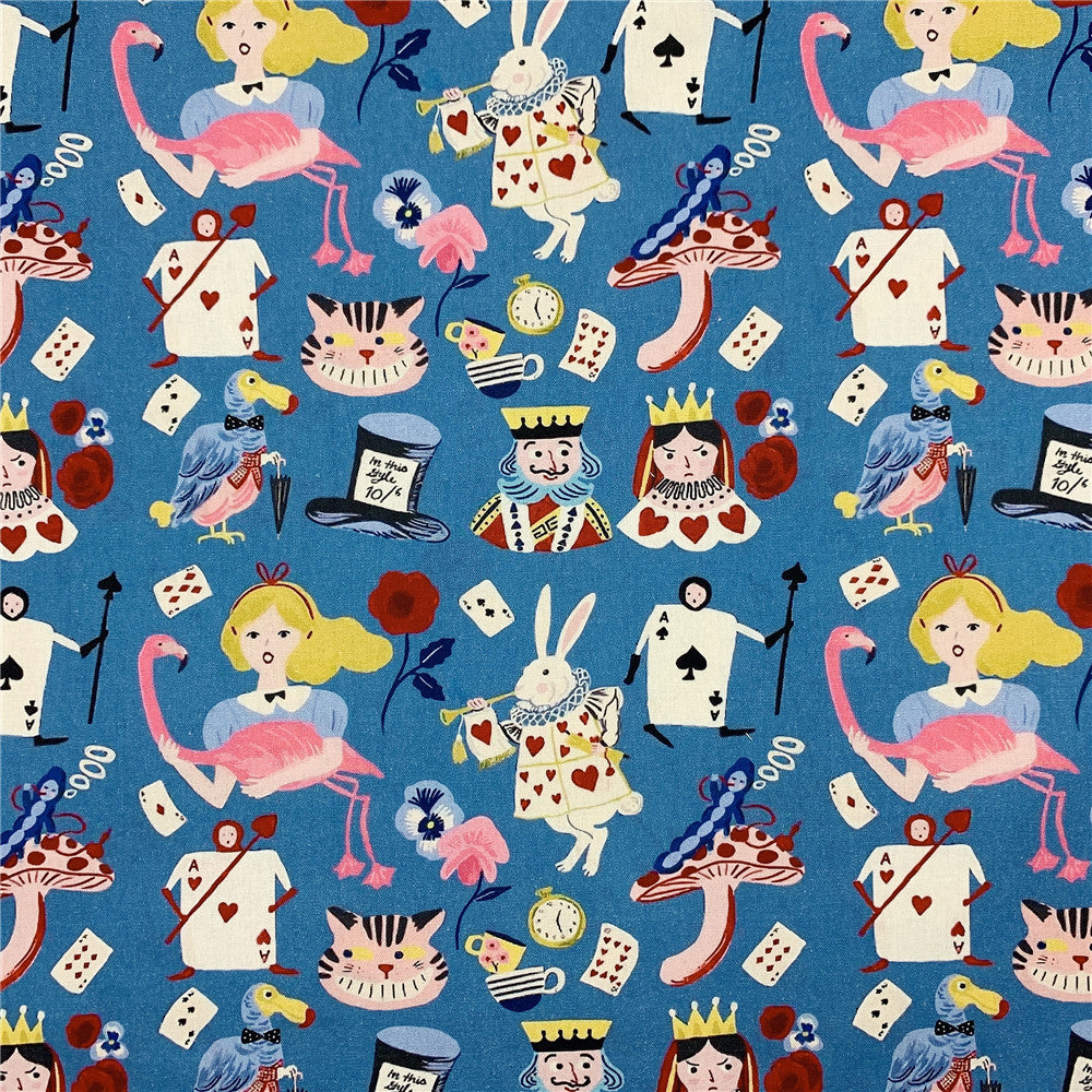 Cartoon Poker Alice 100% Cotton Fabric Material Patchwork Sewing Fabrics Quilt Needlework DIY Material