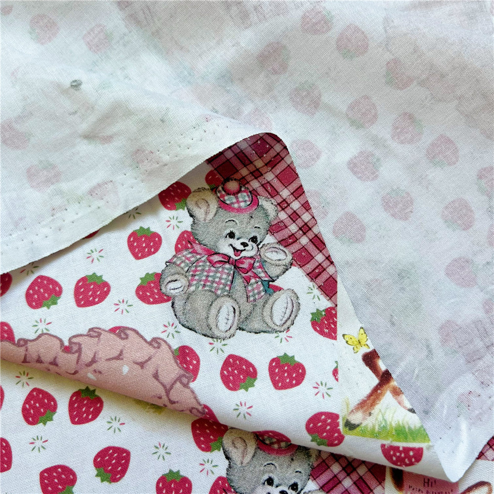 Strawberry showa lamb rabbit small animal Cotton Fabric Sewing Doll