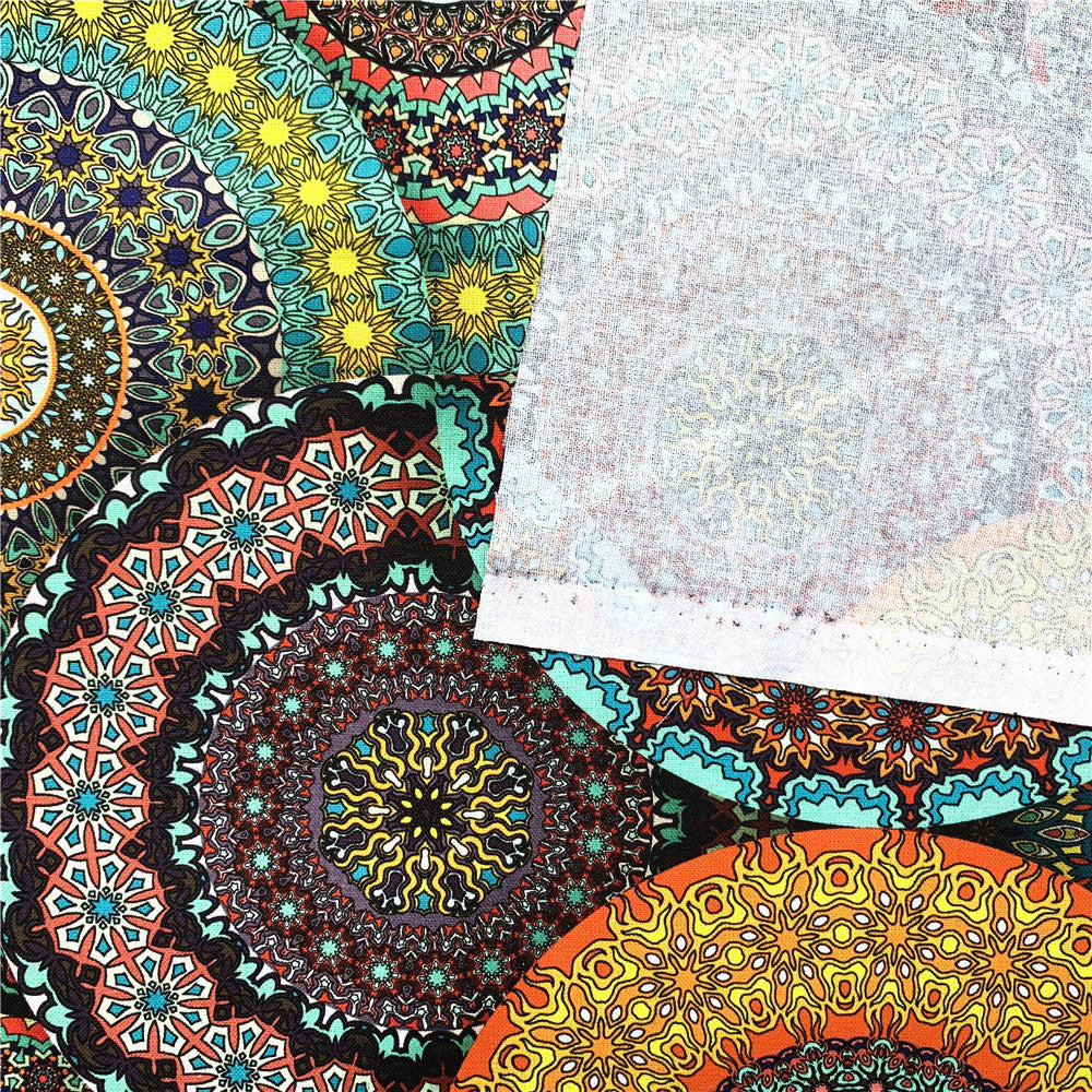 Vintage Bohemian Style Mandala 100% Cotton Printed Boho Fabric Sewing Clothes DIY Handmade Patchwork