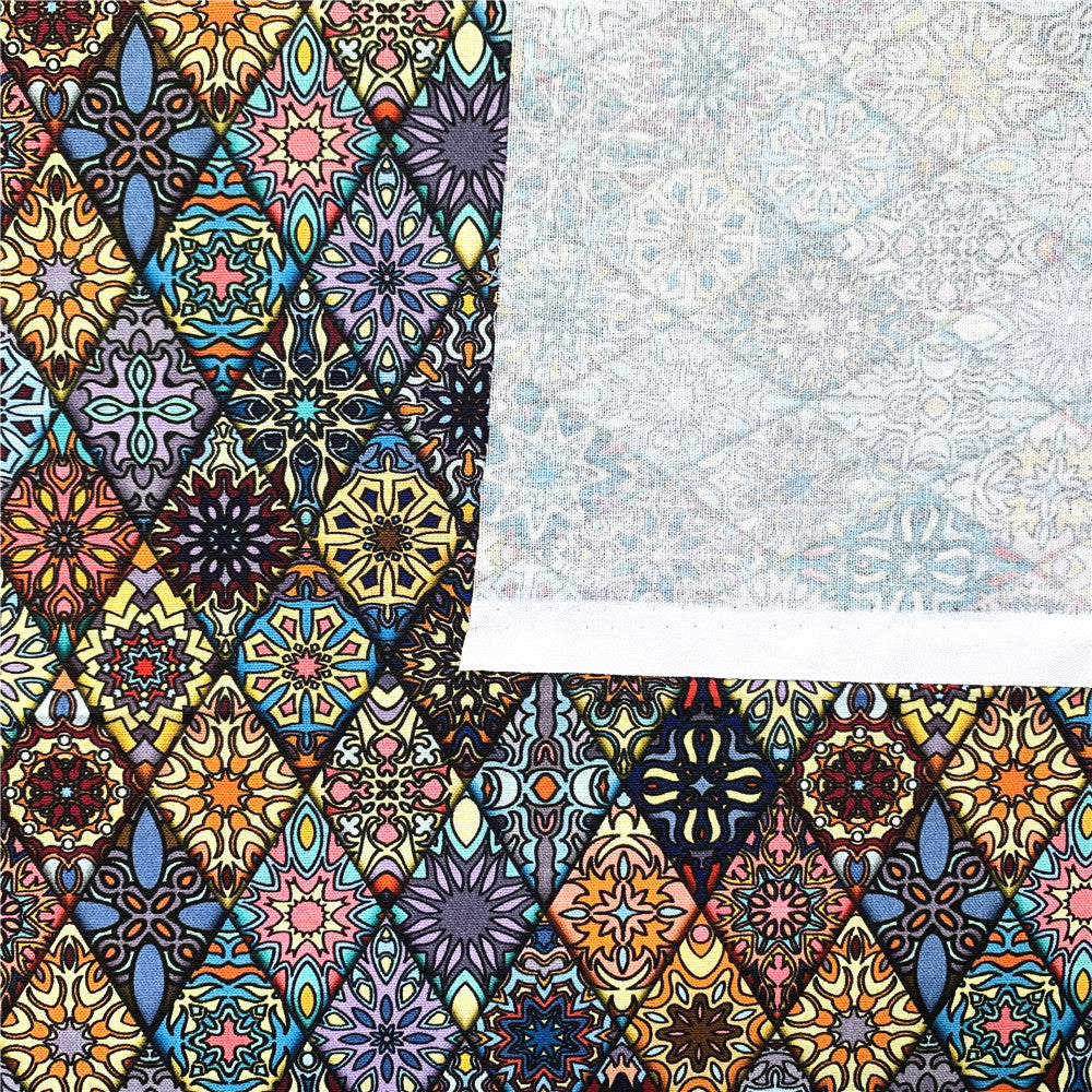 100% Cotton Fabric African Design Geometry Multi Diamond Checks Printing DIY Patchwork