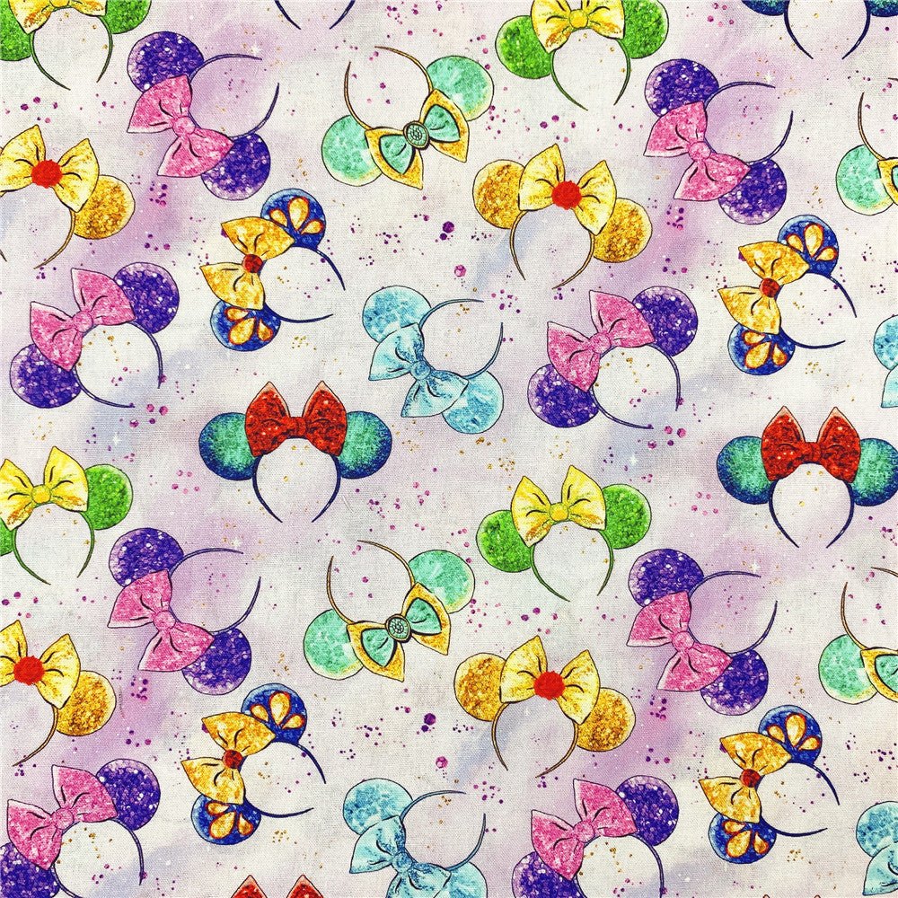 Purple shiny princess headband  Cartoon 100% Cotton Fabric Material Patchwork Sewing Fabrics Quilt Needlework DIY