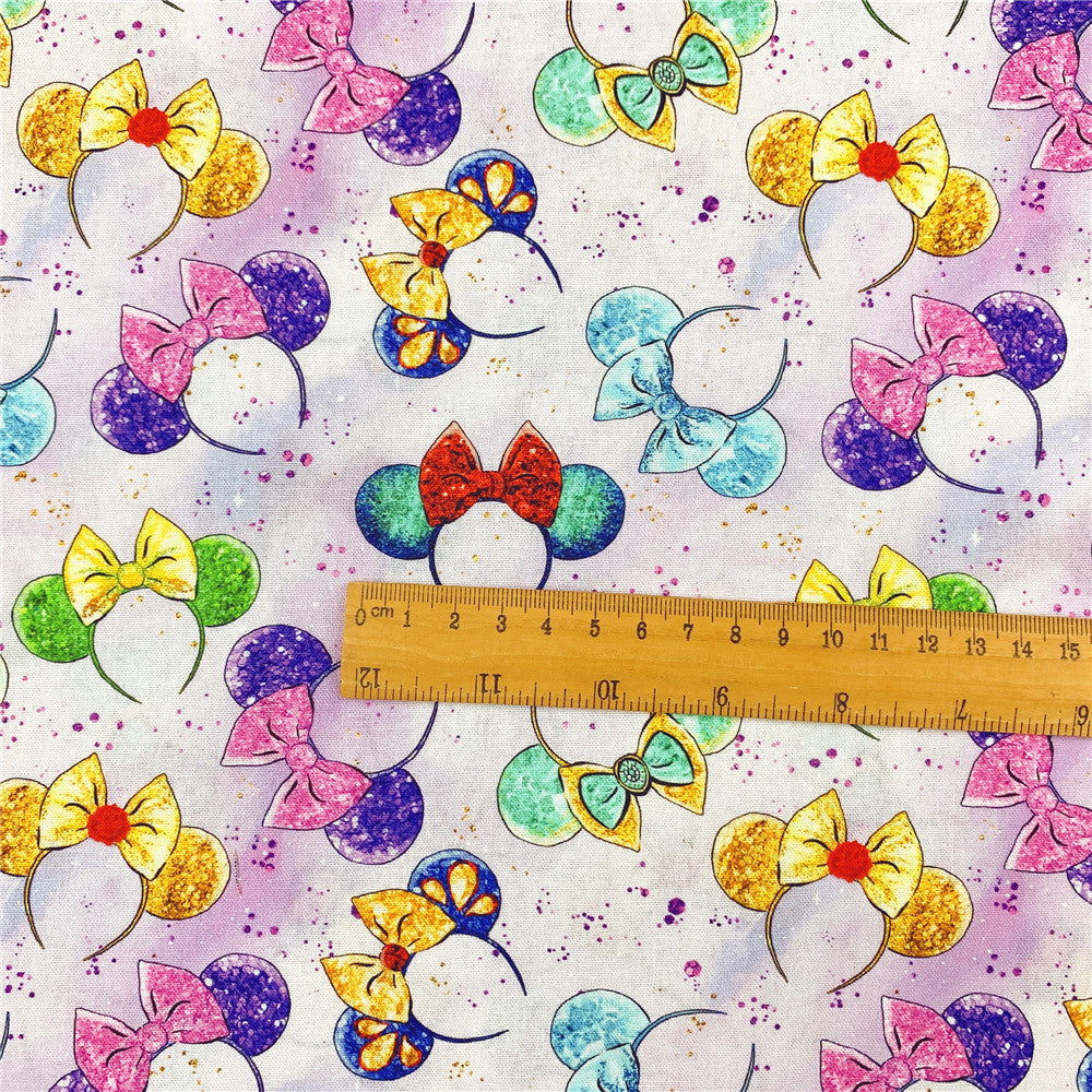 Purple shiny princess headband  Cartoon 100% Cotton Fabric Material Patchwork Sewing Fabrics Quilt Needlework DIY