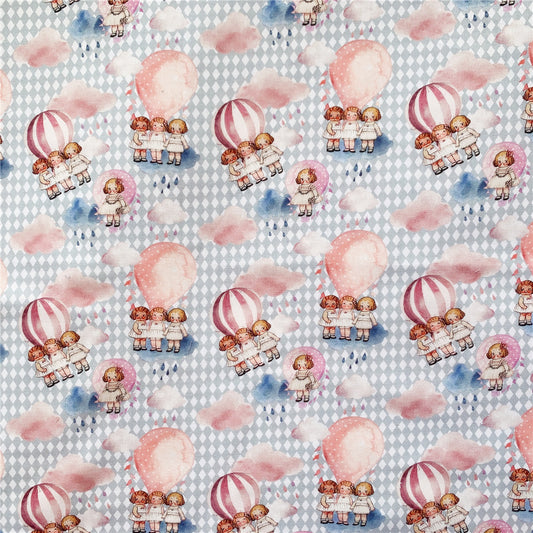 Hot air balloon tomato doll Printed 100% Cotton Fabric Patchwork Sewing Quilting Fabrics Needlework For Tissue DIY Cloth Sewing