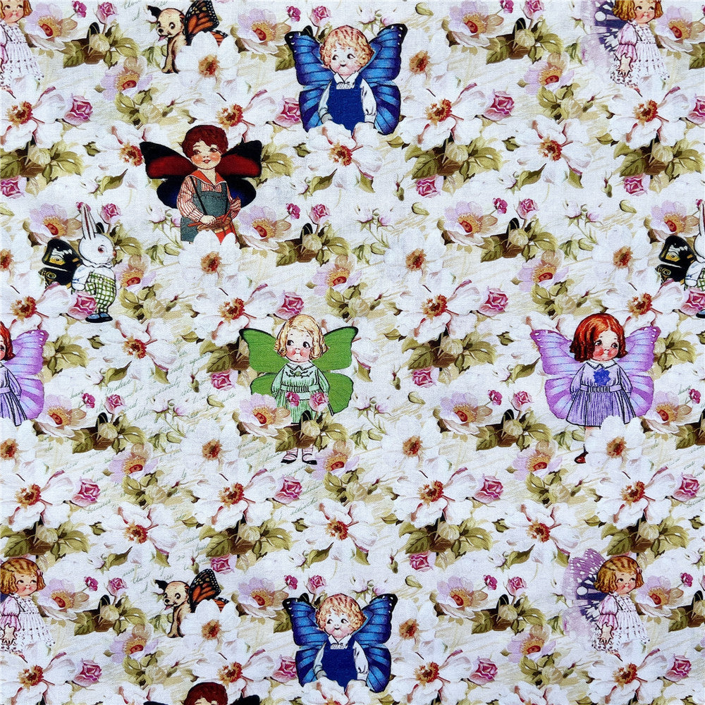 110cm Width Flower butterfly tomato soup doll Cotton fabric Patchwork Textile Tissue Home Clothing DIY Cloth Sew