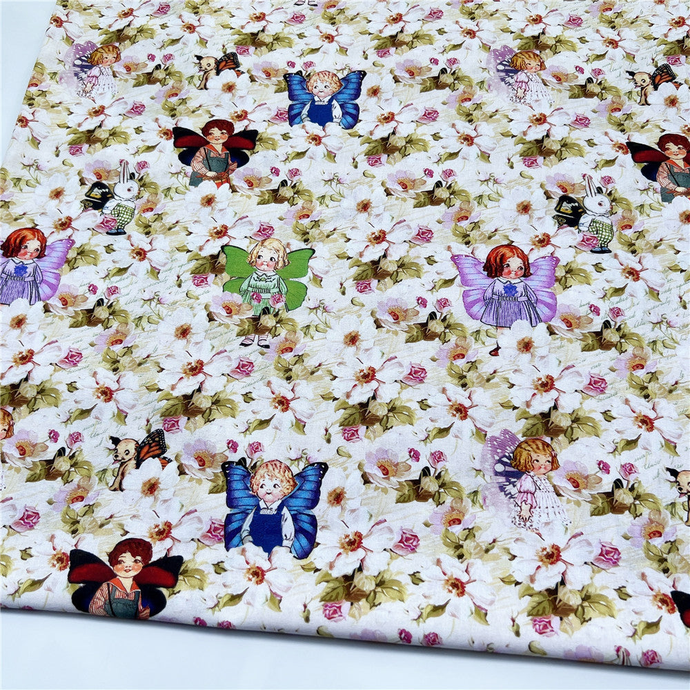 110cm Width Flower butterfly tomato soup doll Cotton fabric Patchwork Textile Tissue Home Clothing DIY Cloth Sew