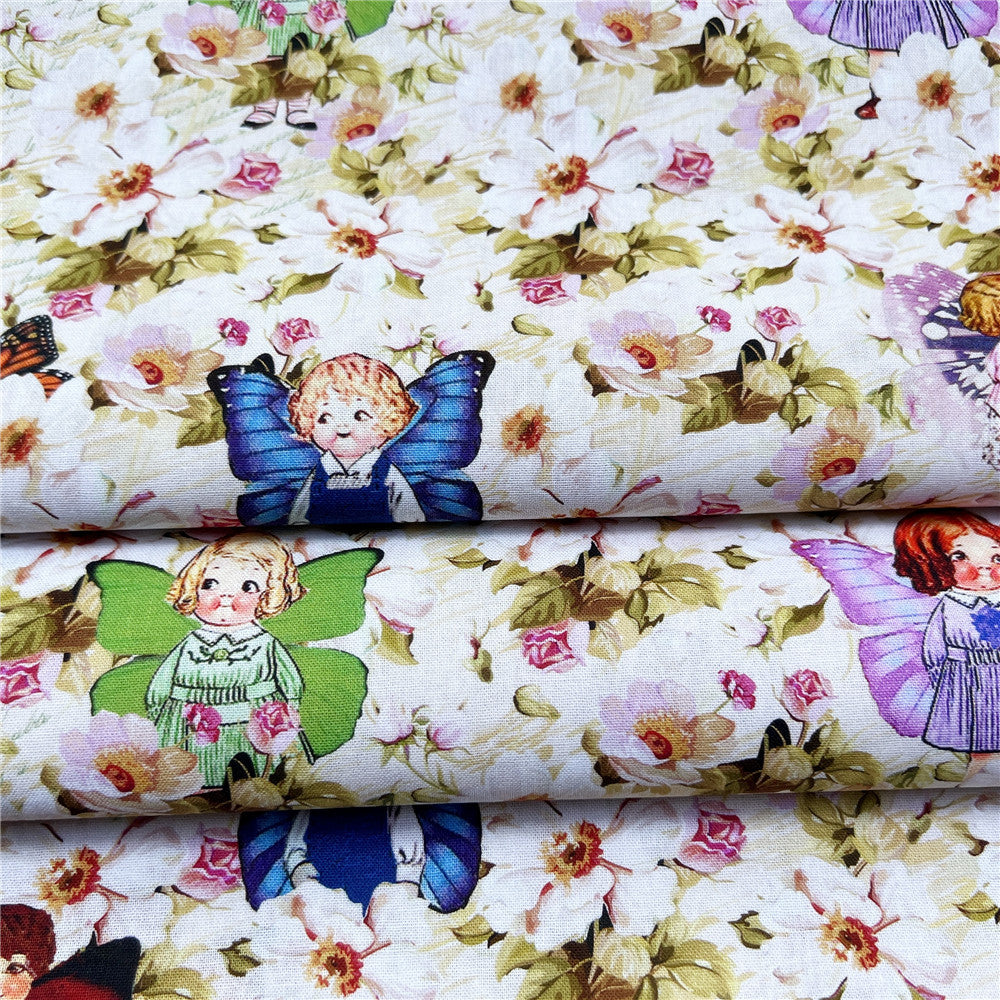 110cm Width Flower butterfly tomato soup doll Cotton fabric Patchwork Textile Tissue Home Clothing DIY Cloth Sew